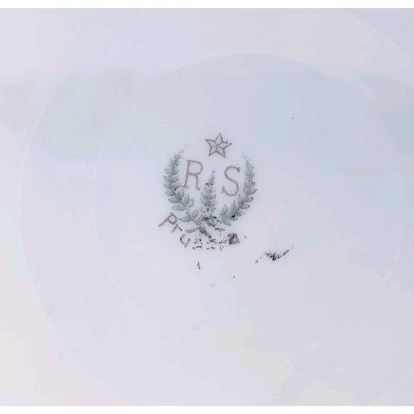 Antique RS Prussia Porcelain White Cake Plate Pink Roses Gold Accents 11.25” - Picture 8 of 9